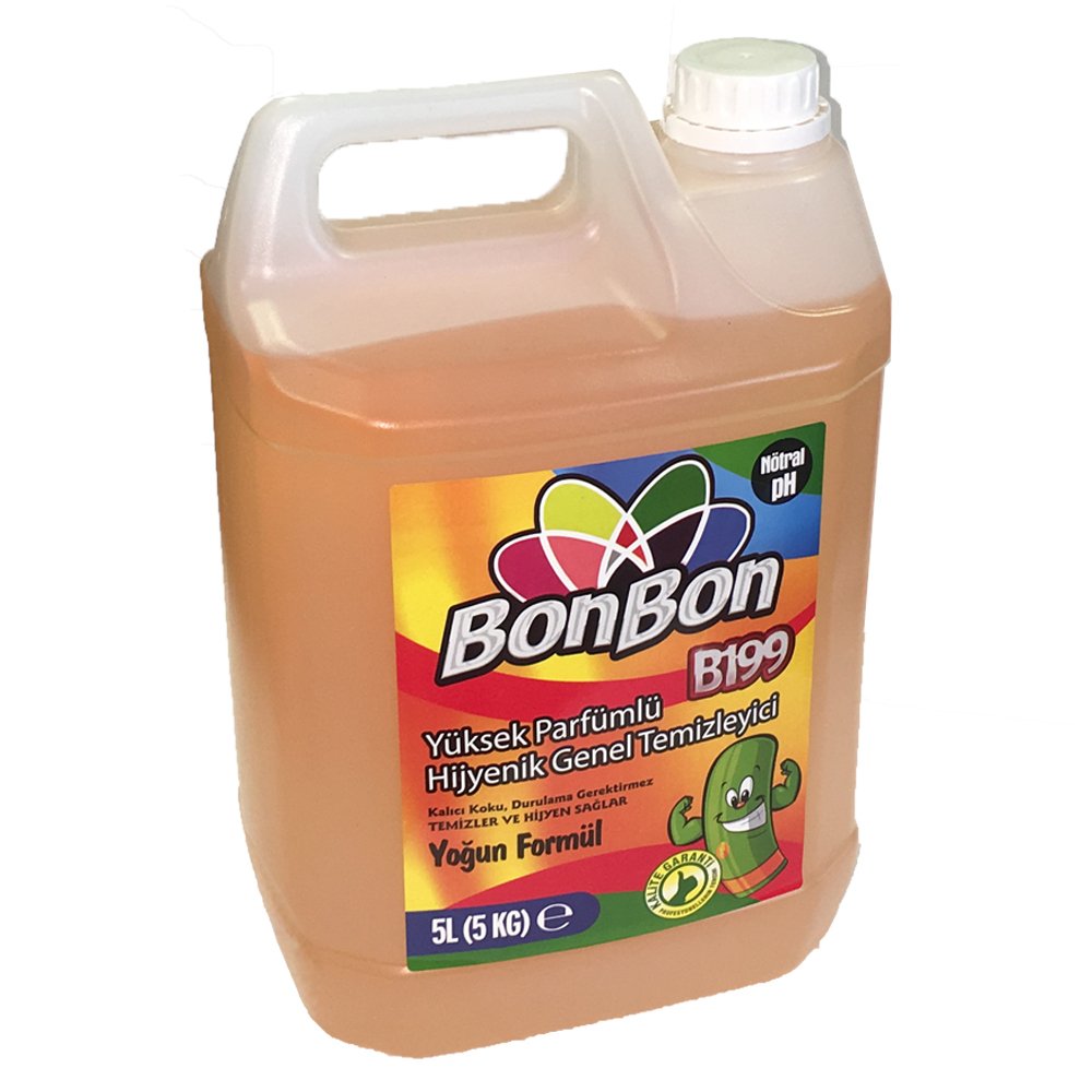 BonBon® B199 Yüksek Parfümlü Hijyenik Genel Temizleyici 5L SARI ''BONİBON®''