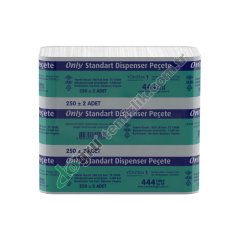 Only 250'li Standart Dispenser Peçete 2 Katlama %100 Selüloz