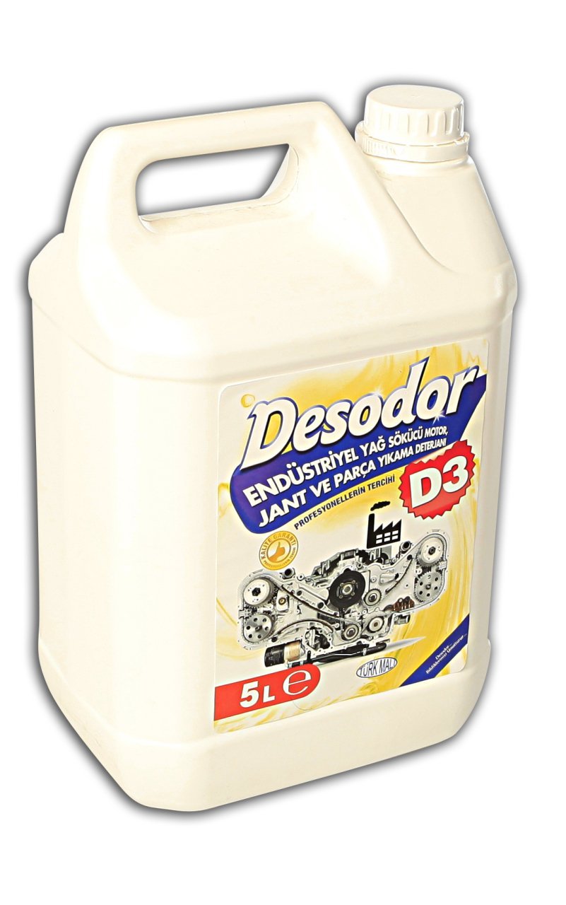 DESODOR D3 ENDÜSTRİYEL YAĞ SÖKÜCÜ MOTOR, JANT VE PARÇA YIKAMA DETERJANI 5L
