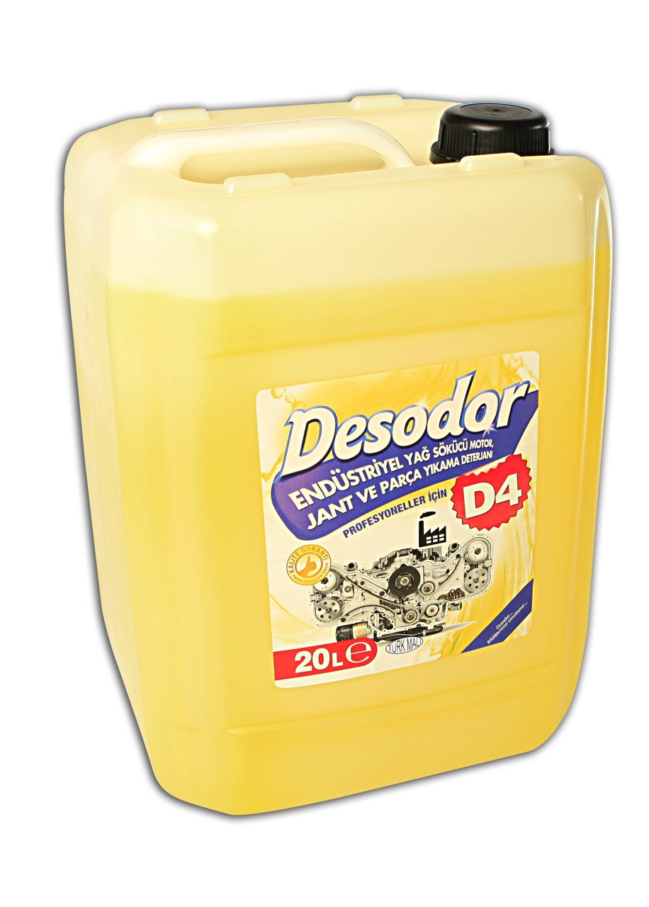 DESODOR D4 ENDÜSTRİYEL YAĞ SÖKÜCÜ MOTOR, JANT VE PARÇA YIKAMA DETERJANI 20L