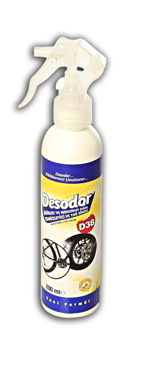 DESODOR® D38 BİSİKLET VE MOTOSİKLET AKSAMI TEMİZLEYİCİ VE YAĞ SÖKÜCÜ 250 ML
