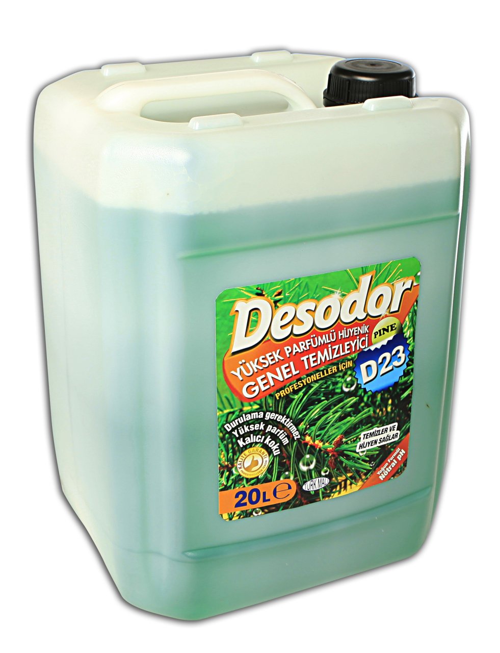 DESODOR® D23 YÜKSEK PARFÜMLÜ HİJYENİK GENEL TEMİZLEYİCİ ÇAM KOKULU 20L
