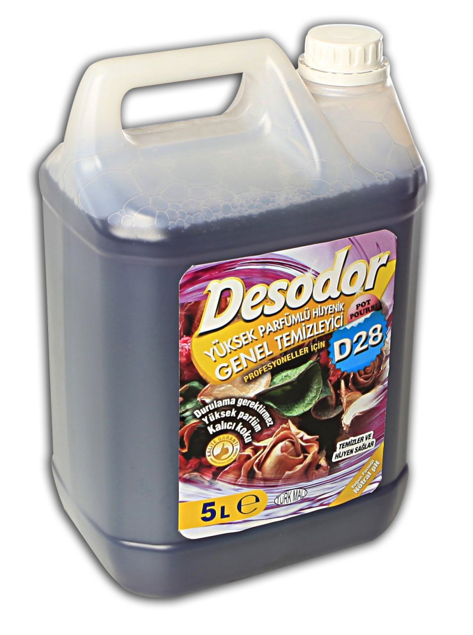DESODOR® D28 YÜKSEK PARFÜMLÜ HİJYENİK GENEL TEMİZLEYİCİ POT POURRI 5L