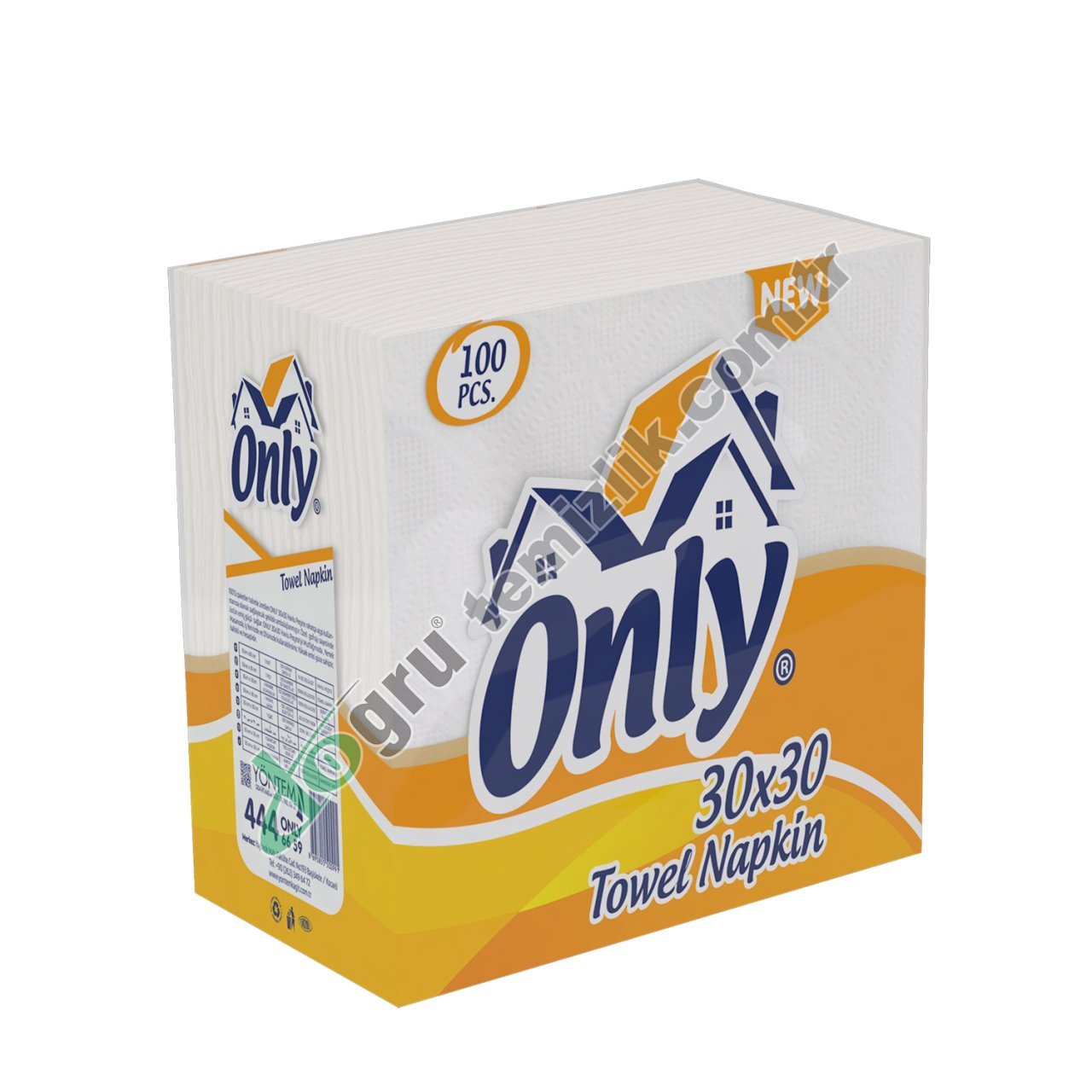 Only 100'lü 30x30 Evo Pratik Açma Peçete %100 Selüloz