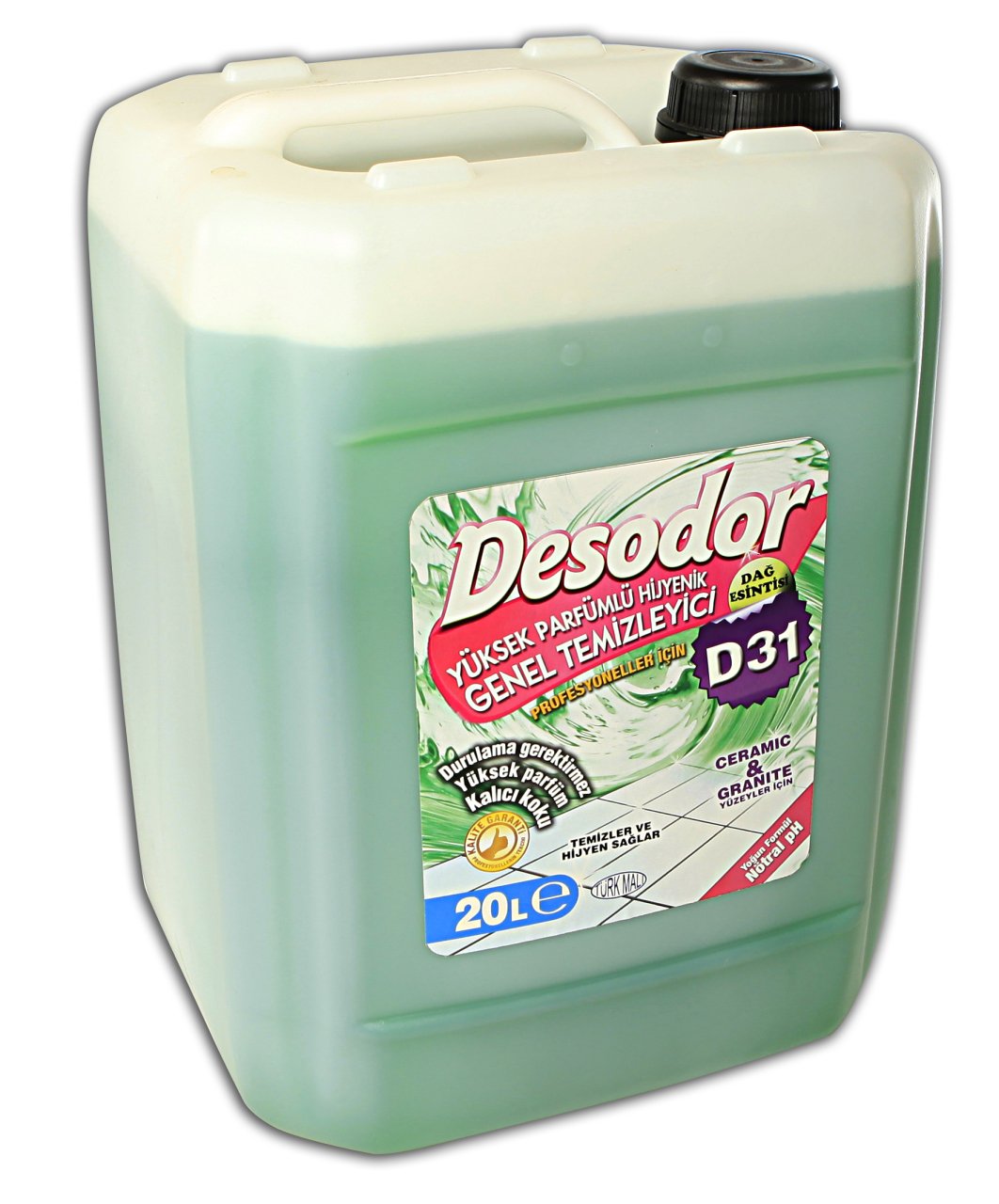 DESODOR® D31 YÜKSEK PARFÜMLÜ HİJYENİK SERAMİK & GRANİT TEMİZLEYİCİ 20L