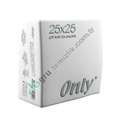 Only 100'lü 25x25 Kenar Bordürlü Çift Kat Peçete %100 Selüloz