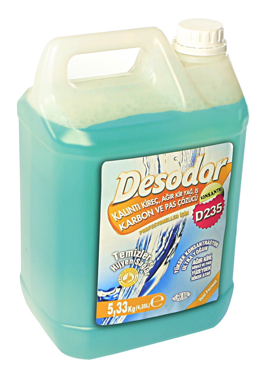 DESODOR D235 KALINTI KİREÇ, AĞIR KİR, YAĞ, İS, KARBON VE PAS ÇÖZÜCÜ 5L