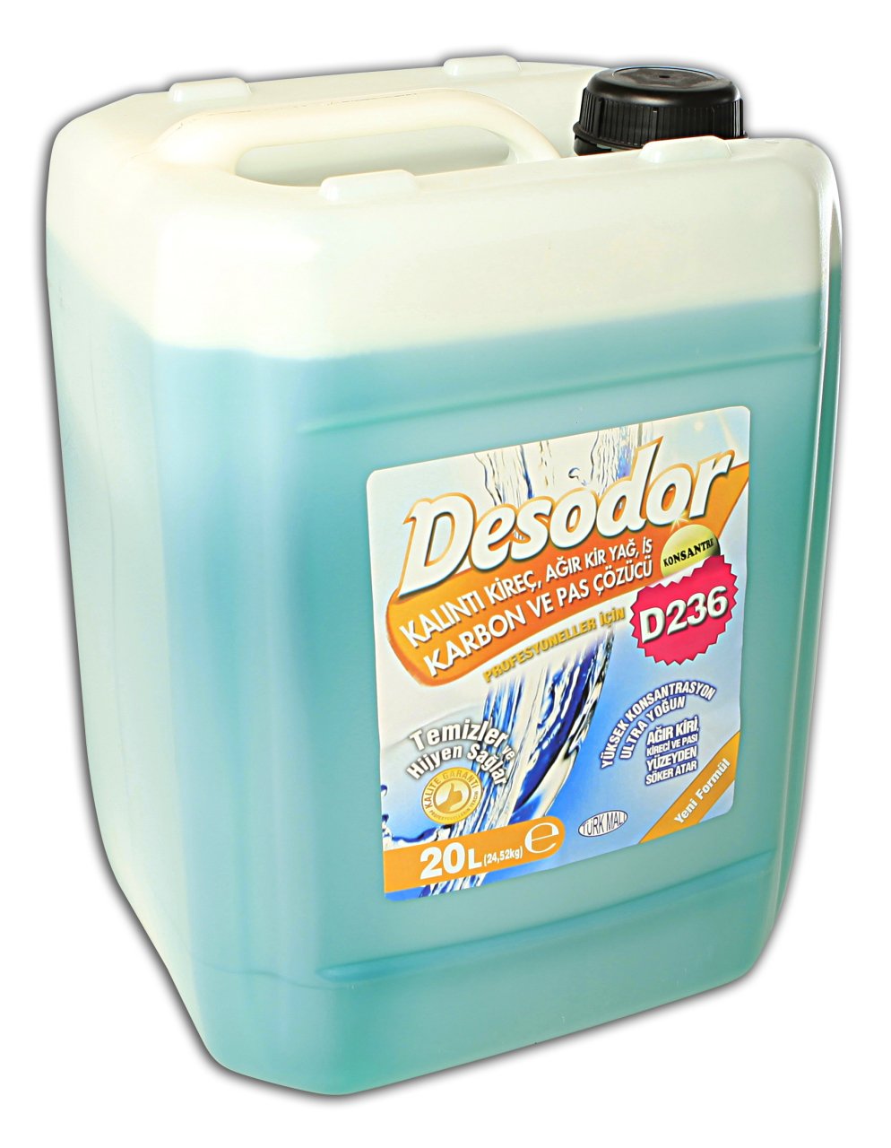 DESODOR D236 KALINTI KİREÇ, AĞIR KİR, YAĞ, İS, KARBON VE PAS ÇÖZÜCÜ 20L