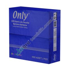 Only Garson Katlama 100'lü 33x31 Color Kenar Bordürlü Çift Kat Peçete %100 Selüloz LACİVERT
