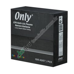 Only Garson Katlama 100'lü 40x40 Color Kenar Bordürlü Çift Kat Peçete %100 Selüloz SİYAH