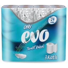 Only 24'lü  Evo Tuvalet Kağıdı 3 Katlı %100 Selüloz