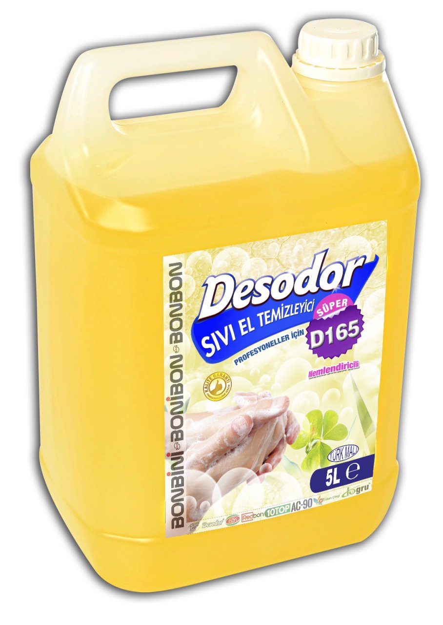 DESODOR D165 SÜPER SIVI EL TEMİZLEYİCİ 5L SARI-SU,İBON,REDBON,10TOP,AC-90,YABAN-ÇİLEĞİ,DOĞRU