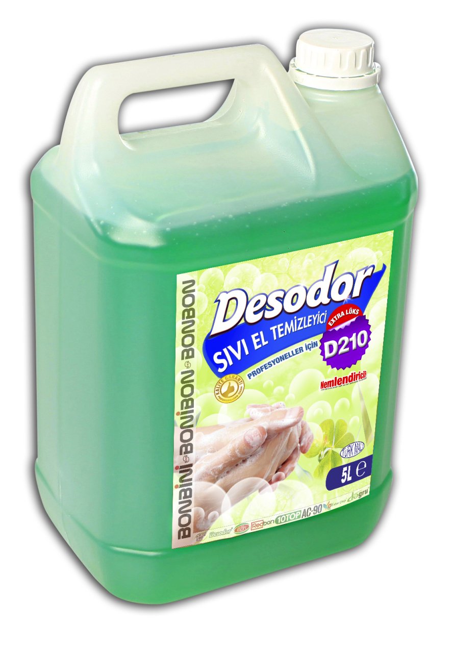 DESODOR D210 EXTRA LÜKS SIVI EL TEMİZLEYİCİ 5L SARI-SU,İBON,REDBON,10TOP,AC-90,YABAN-ÇİLEĞİ,DOĞRU