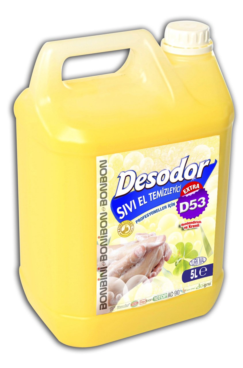 DESODOR D53 EXTRA SIVI EL TEMİZLEYİCİ 5L SARI-SU,İBON,REDBON,10TOP,AC-90,YABAN-ÇİLEĞİ,DOĞRU