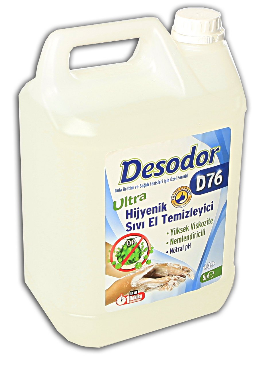DESODOR D76 HİJYENİK SIVI EL TEMİZLEYİCİ ULTRA ''RENKSİZ KOKUSUZ'' 5L
