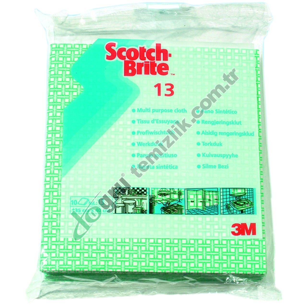 3M SCOTCH BRITE SB 13 GENEL TEMIZLIK BEZI 35x40CM YEŞİL