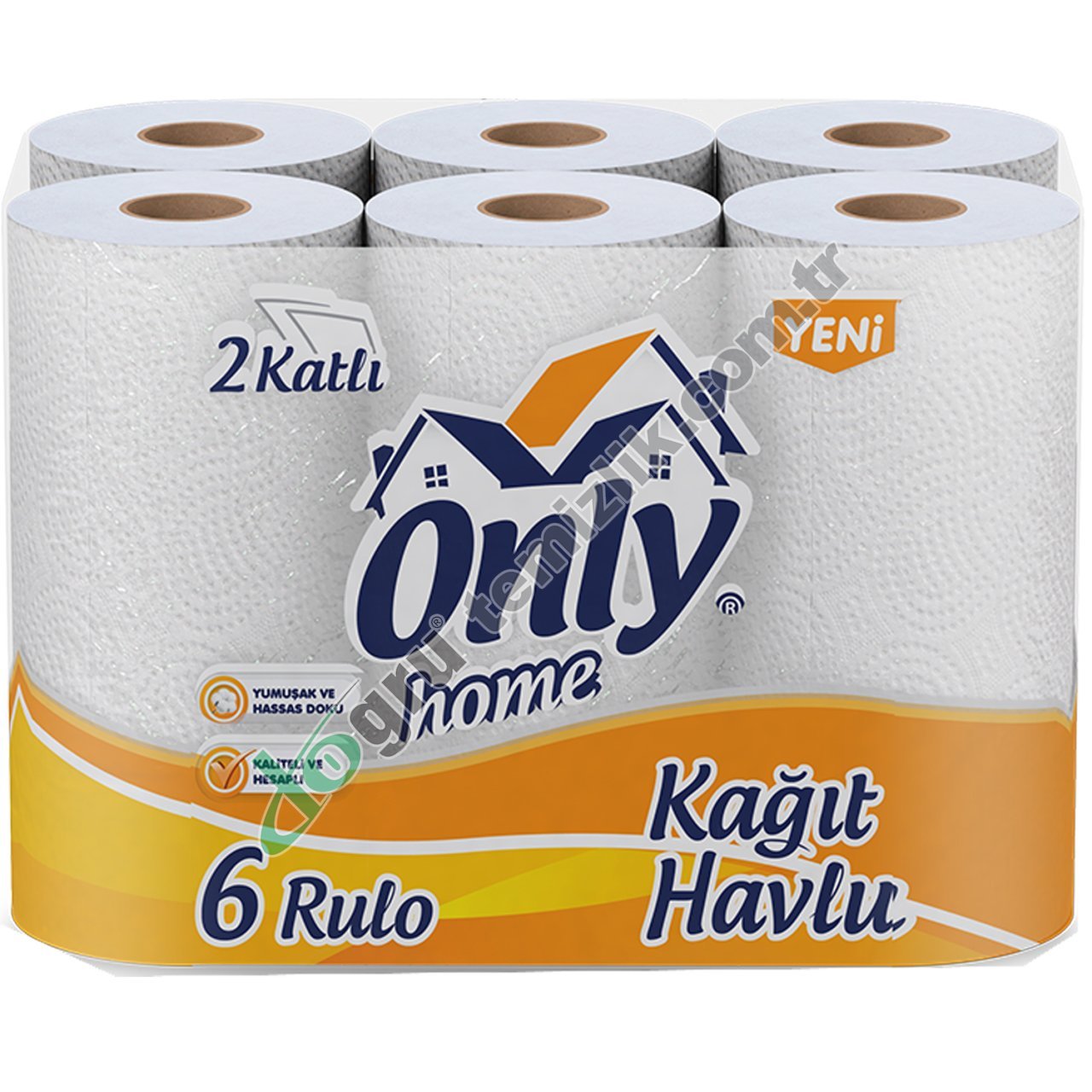 Only 6'lı Home Havlu 2 Katlı %100 Selüloz