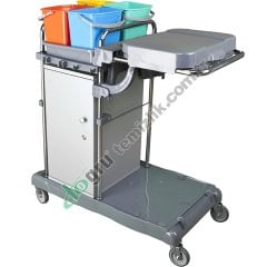 Üçtem KA847DK 4 Kovalı Dolaplı Krom Kat Arabası