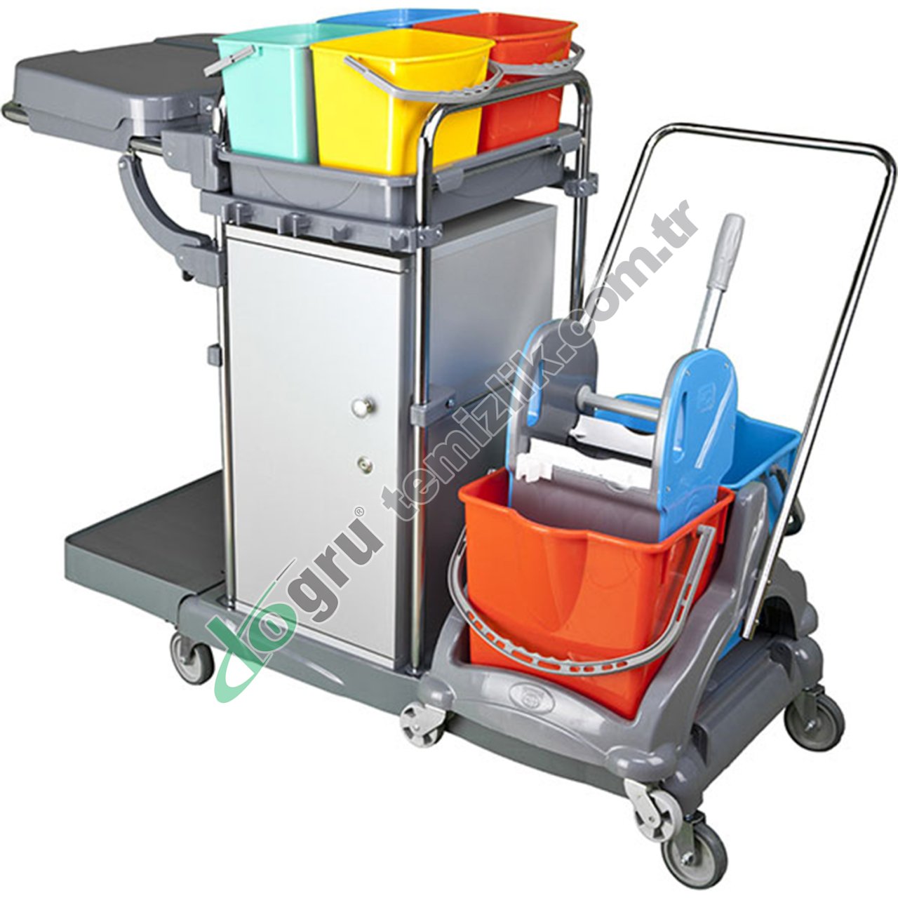 Üçtem KA817SK 4 Kovalı Presli Dolaplı Krom Kat Arabası