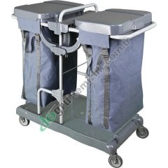 Üçtem CT701İB 2 Brandalı Boyalı Çamaşır ve Çöp Toplama Arabası 100L