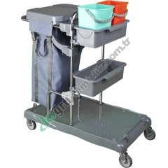 Üçtem KA625JK Brandalı 2 Kovalı Krom Kat Arabası