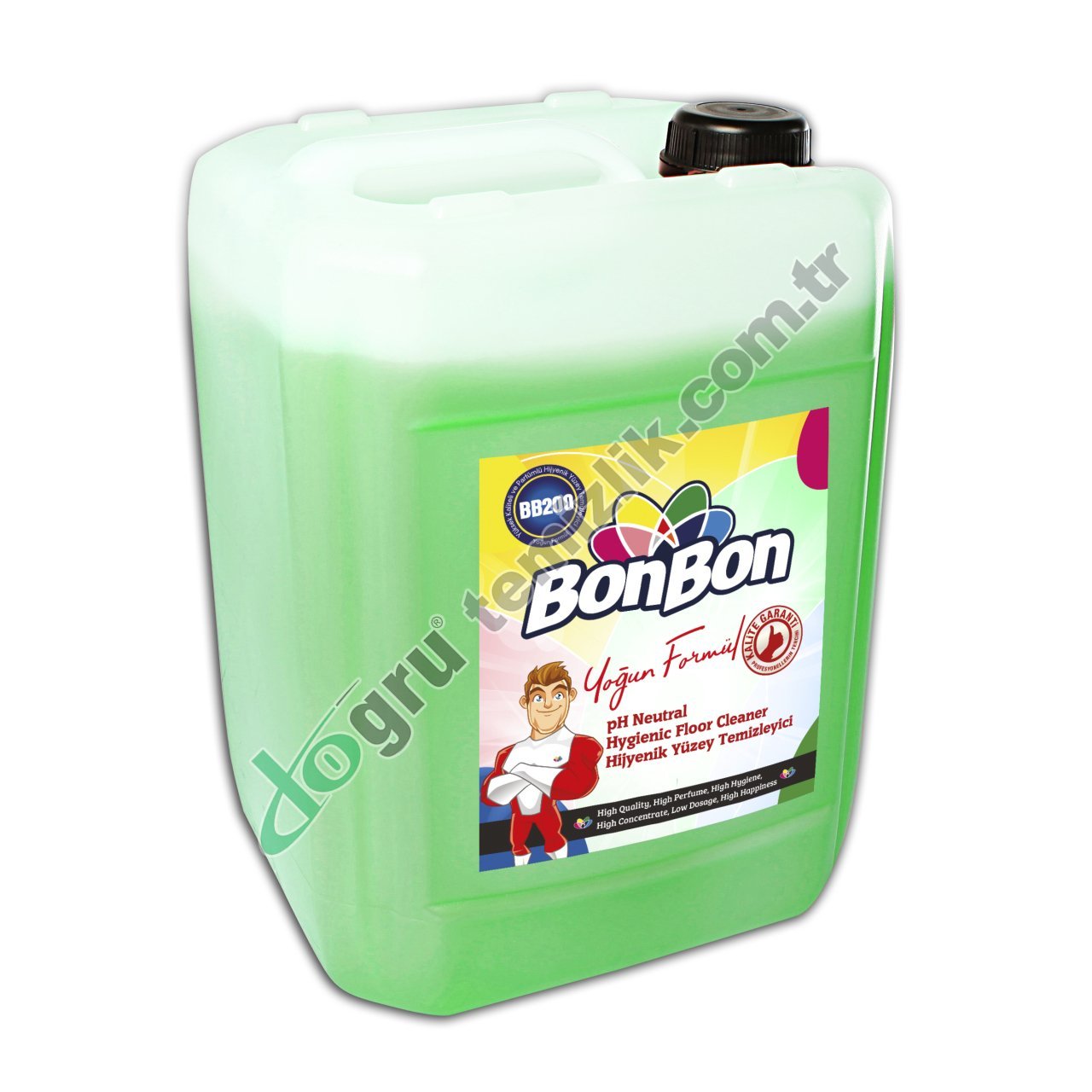 BONBON BB200 YEŞİL PH NEUTRAL HİJYENİK YÜZEY TEMİZLEYİCİ 20L