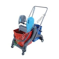 Üçtem CK750 Çift Kovalı Plastik Presli Plastik Taşıyıcılı Temizlik Seti 2x25 LT