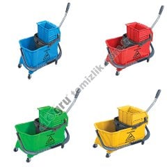 Üçtem HTS730 Çift Kovalı Plastik Presli Tekerli Temizlik Seti 24+10 LT