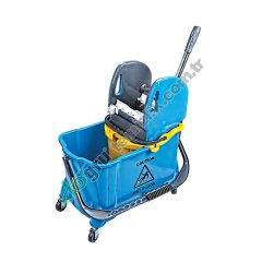 Üçtem HTS731 Çift Kovalı Plastik Presli Tekerli Temizlik Seti 24+10 LT MAVİ